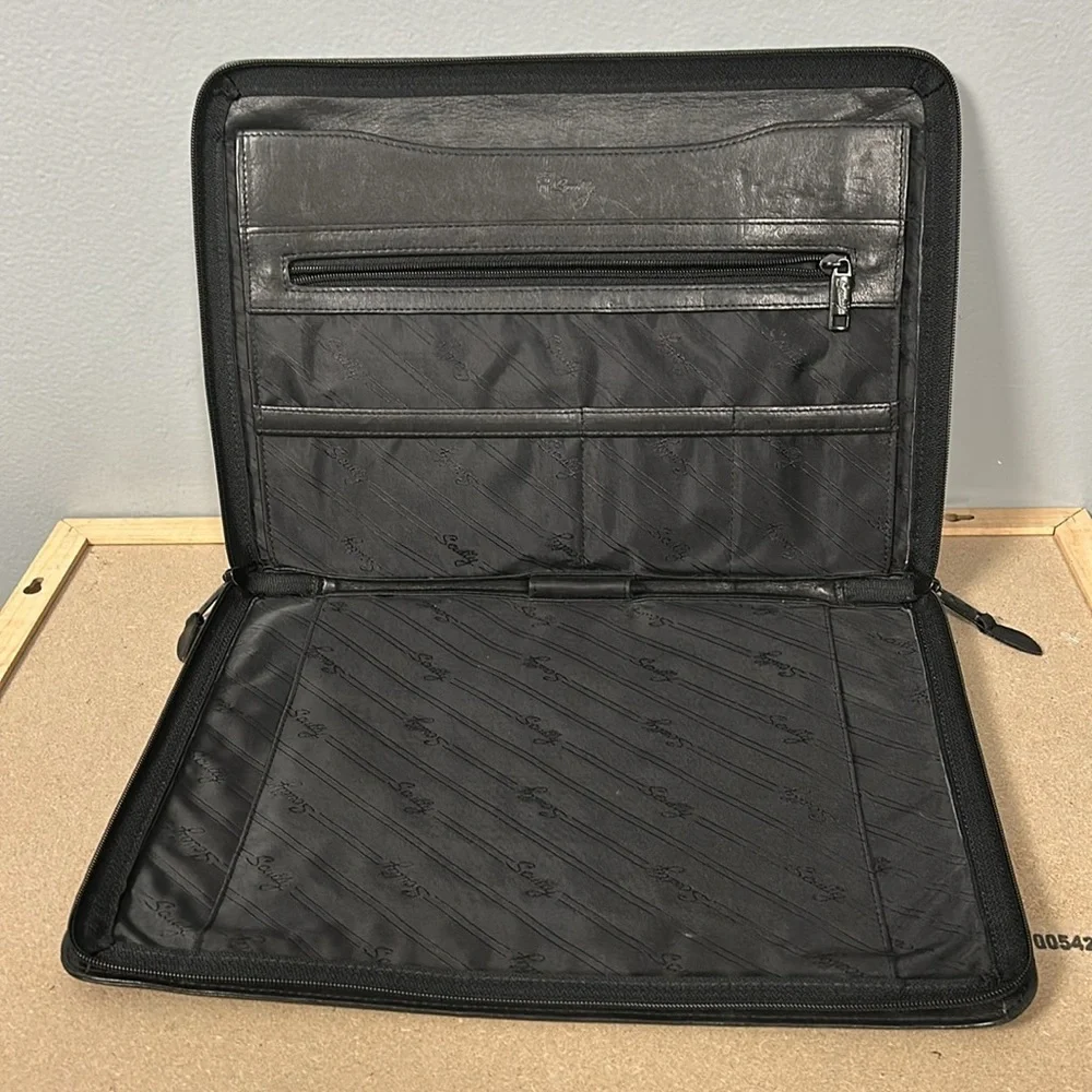 Scully Leather Black Briefcase vintage gently used condition